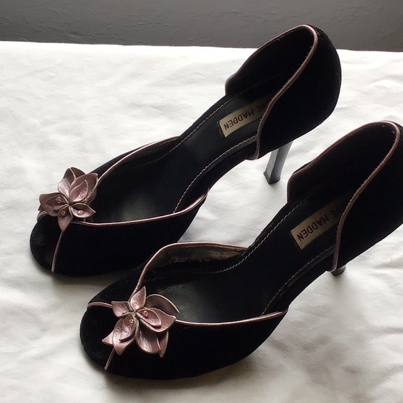 Steve Madden Velvet peep toe heels - Picture 1 of 10